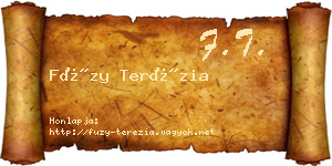 Füzy Terézia névjegykártya